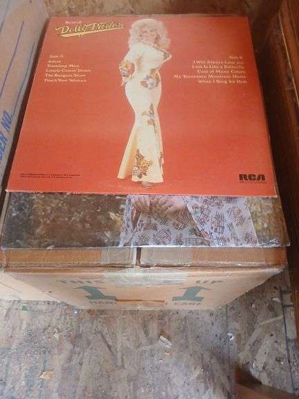 Box of records. image