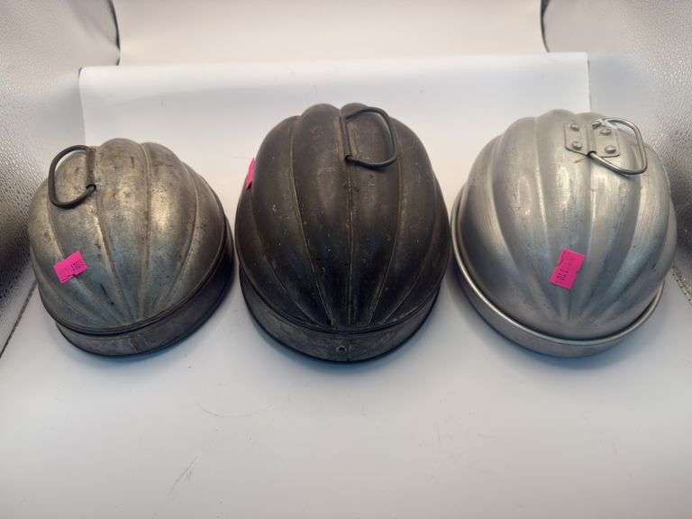 Antique Steamed Pudding Mold Tins image