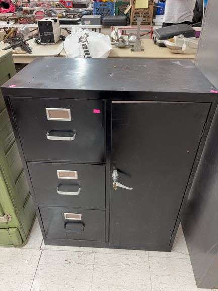 Metal file cabinet with locker image