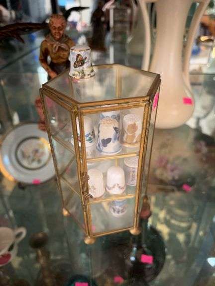 Small glass display with glass thimbles image
