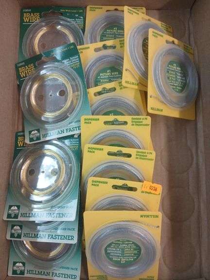 Hillman x9 picture wire packs and 5 brass wire packs. image