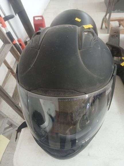 2 motorcycle helmets image