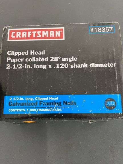 Box of 2 1/2 inch clipped head, galvanized, framing nails image