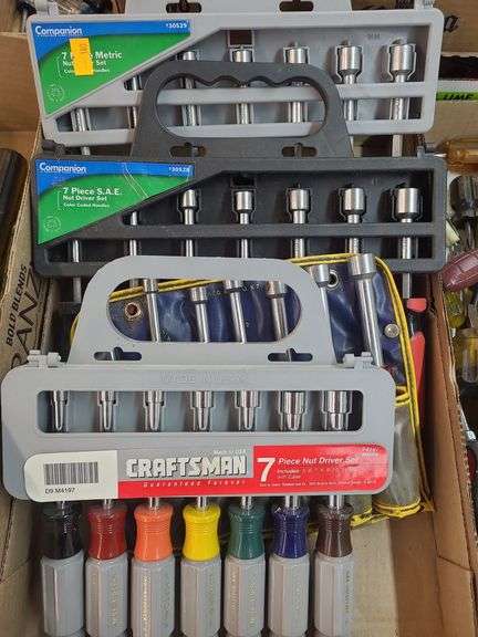 1 7 piece craftsman nut driver set, 2 companion nut driver set,1 vaco nut set image