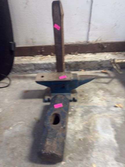 Antique shoe stretcher base, small anvil, sledgehammer head image