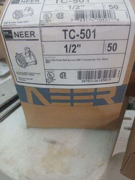 NEER Connectors for steel EMT. Conduit cable hardware. image