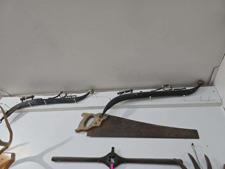 2 Antique Horse Hames, Hand Saw image