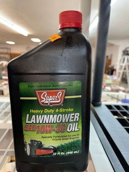 One bottle of super S heavy duty, four stroke, lawnmower, SAE 10W-30 oil image