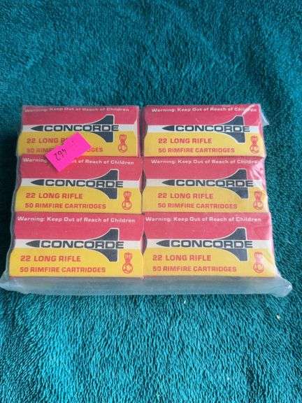 six full boxes (50 rounds each) of vintage CCI Concorde .22 Long Rifle rimfire image