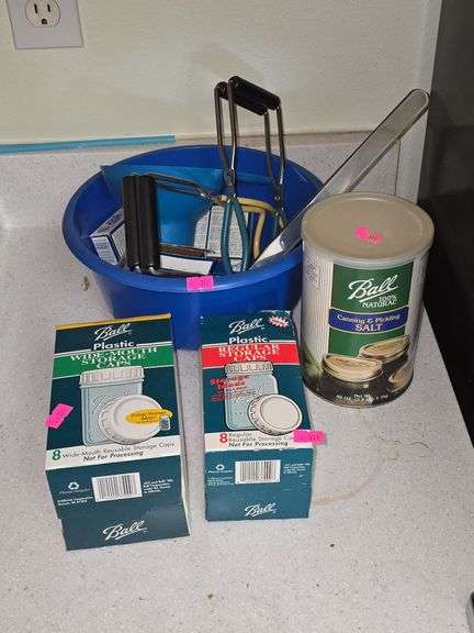 Lot of canning supplies. image