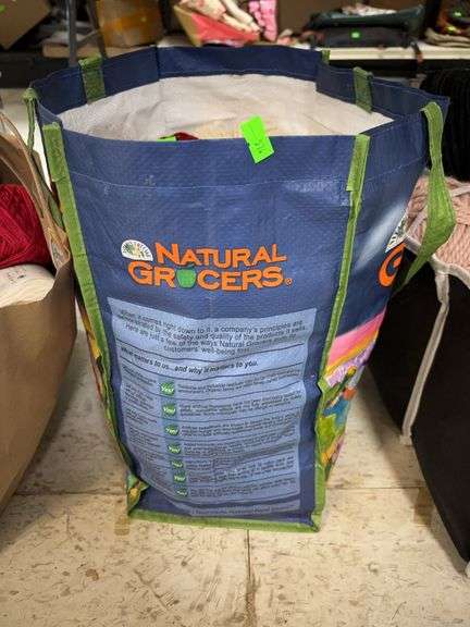 Blue bag full of yarn image