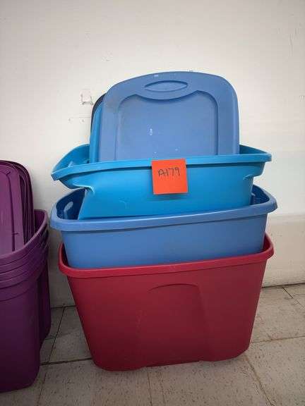 2 blue and 1 red tote image