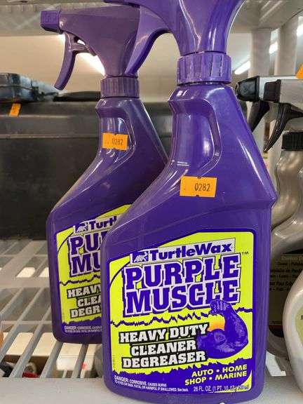 Two bottles of turtle wax purple muscle, heavy duty cleaner and degreaser image