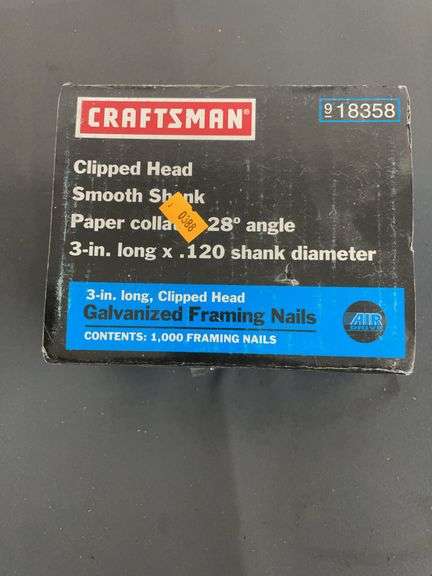 Box of 3 inch clipped head, galvanized, framing nails image