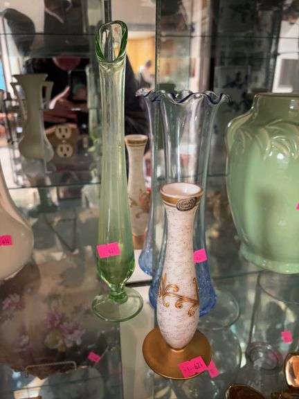 3 tall glass vases image