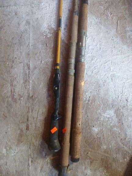 Set of 3 fishing rods. image