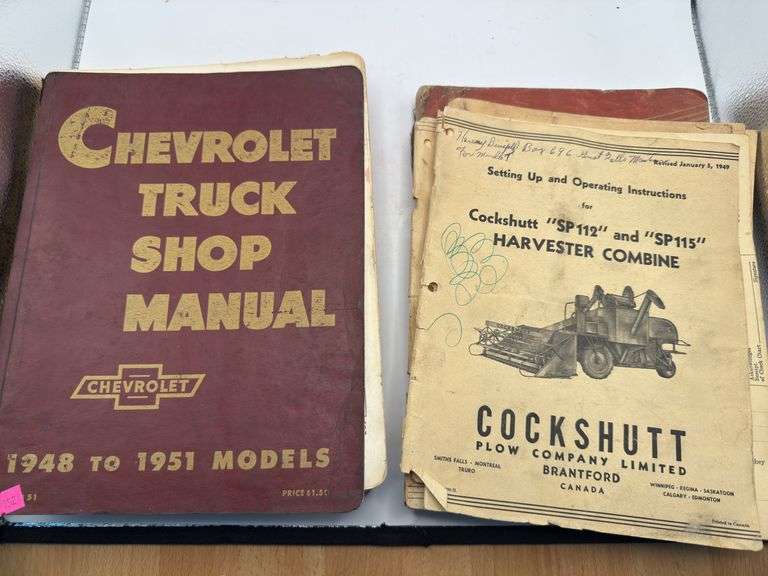 1938, 1949, 1948 to 1951 Chevrolet/Cockshut equipment manuals. image