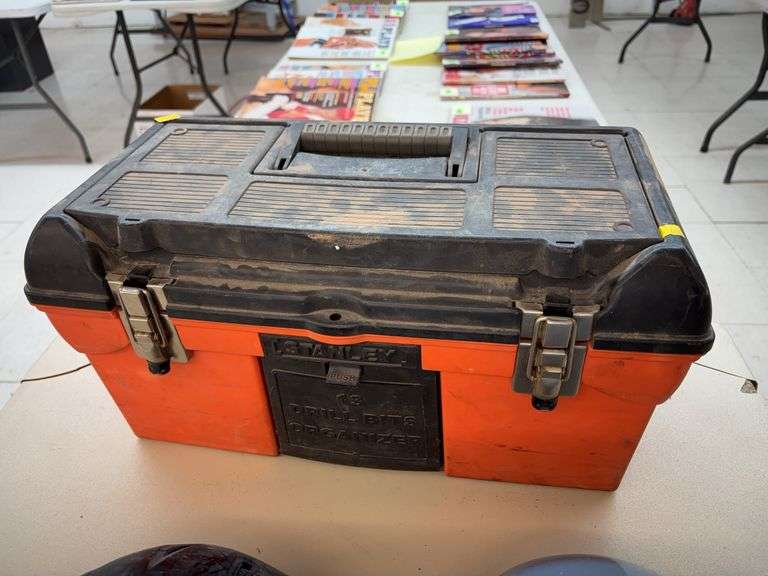 Stanley toolbox with misc tools. image