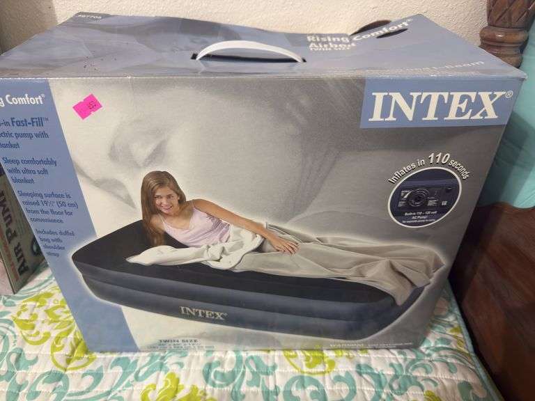 Intex twin air mattress, self inflatable image