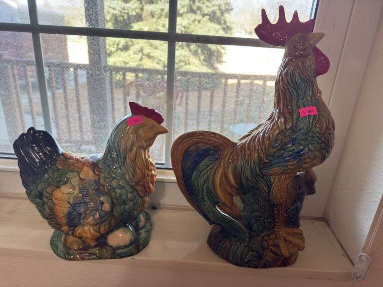 Ceramic chicken & rooster image