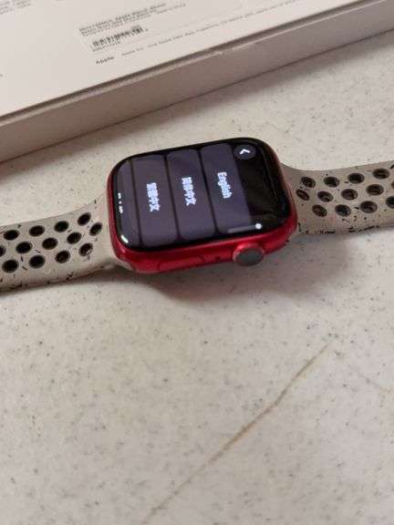 Apple Watch series 9 red edition 45mm USED but tested and working with Nike wrist band image