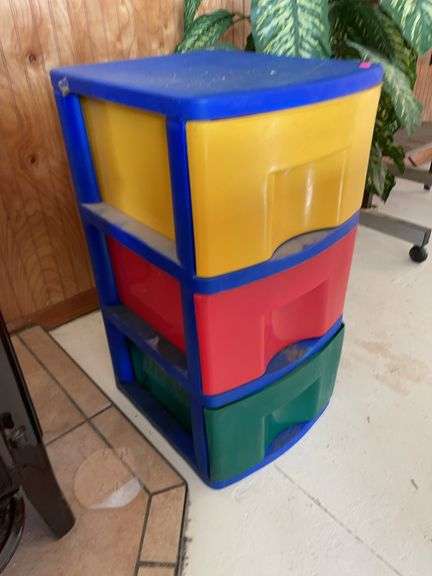 Plastic three drawer cabinet image