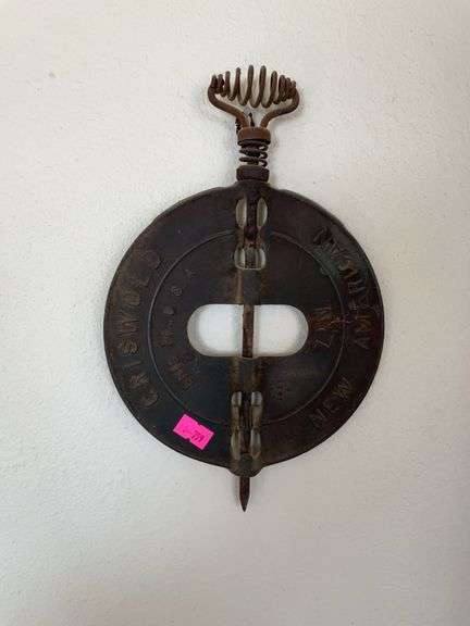 Vintage wood-burning stove damper image