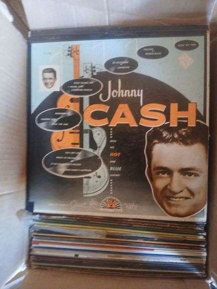 Box of records. image