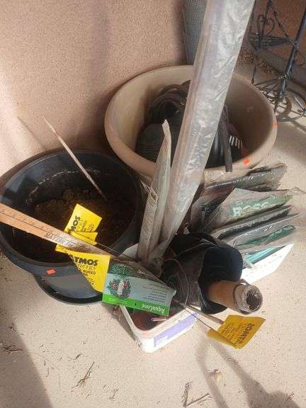 Lot of gardening supplies. image