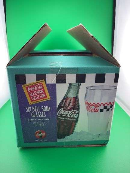 Six bell soda diner design glasses image