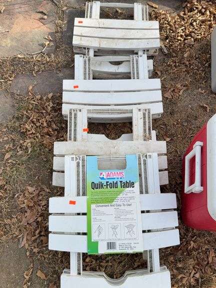 Lot of Adams Quik-Fold Tables & Folding Plastic Tables image