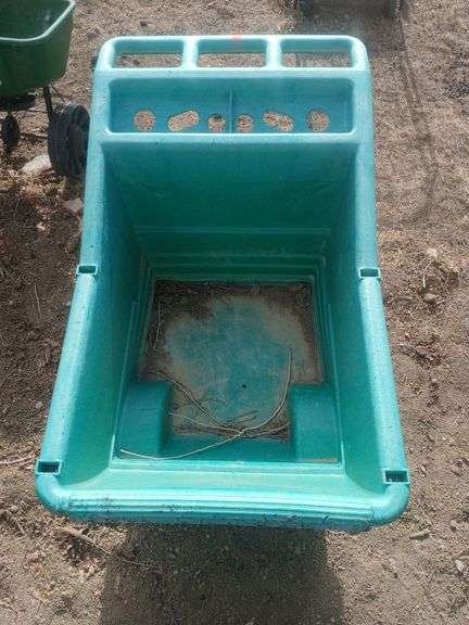 Plastic utility garden cart. image