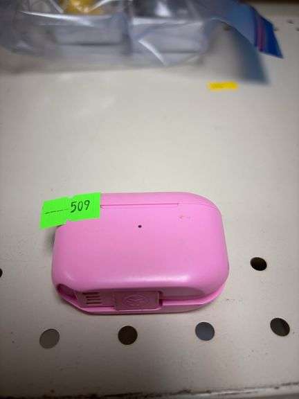 JLAB Pink ear buds with connected charging cord image