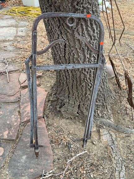 Antique Iron Cultivator Frame / Implement Part image