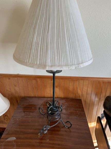 Metal lamp with shade image