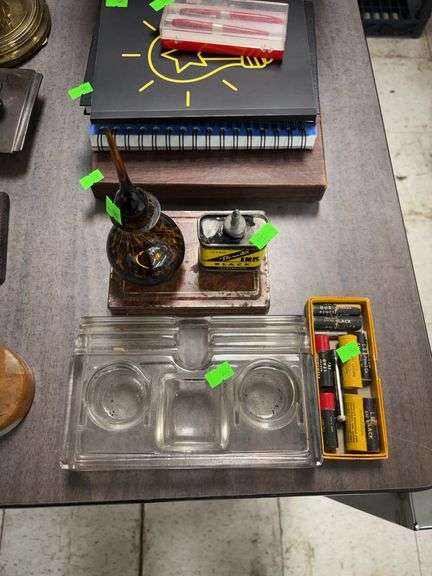 One holder, lead pencil accessories, glass bottle black ink image