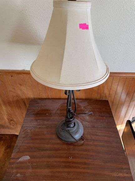 Metal lamp with shade image