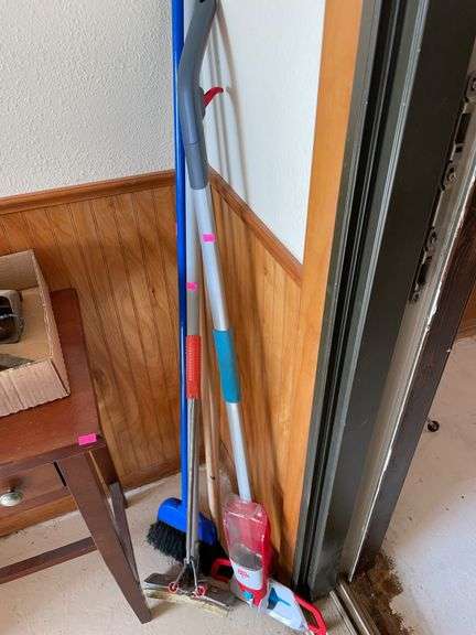 Broom, two mops and dowels image