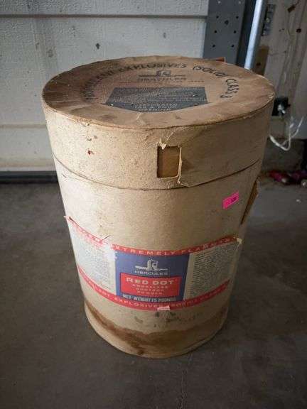 Brown tub of shot gun shells image