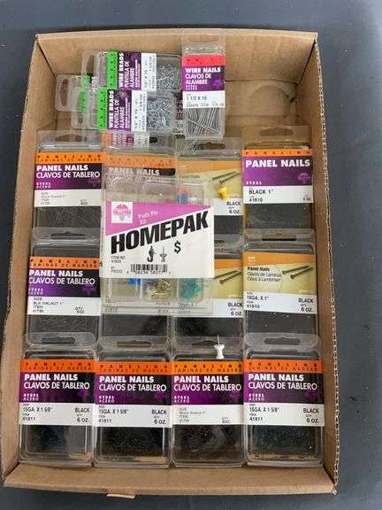 19 small boxes of nails and push pins image