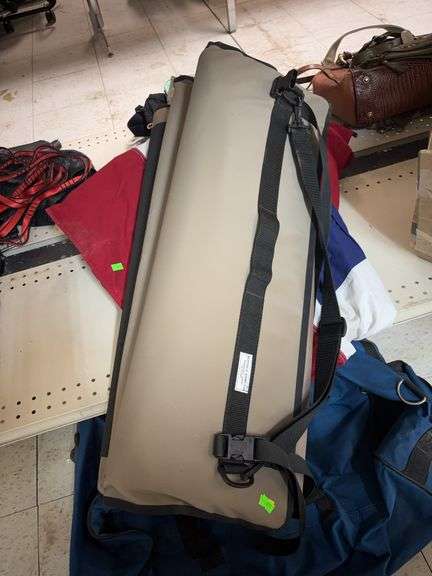 Out door tv cover, flag and bag image