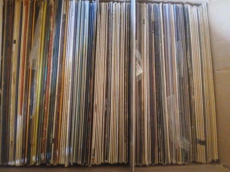 Box of records. image