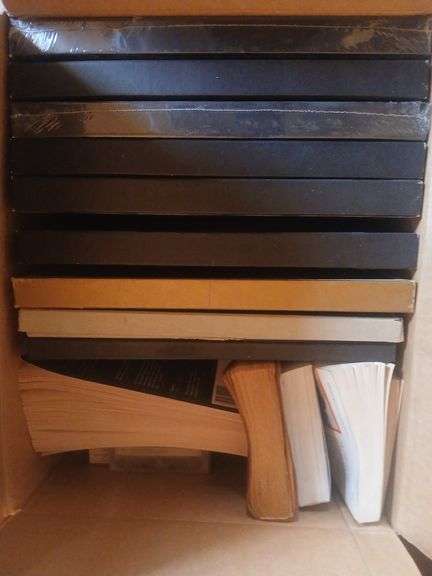 Box of records. image