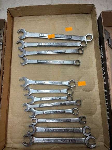 Flat of wrenches some duel size, sizes in pictures image