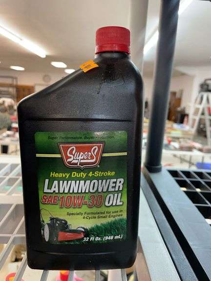 One bottle of super S heavy duty, four stroke, lawnmower, SAE 10W-30 oil image