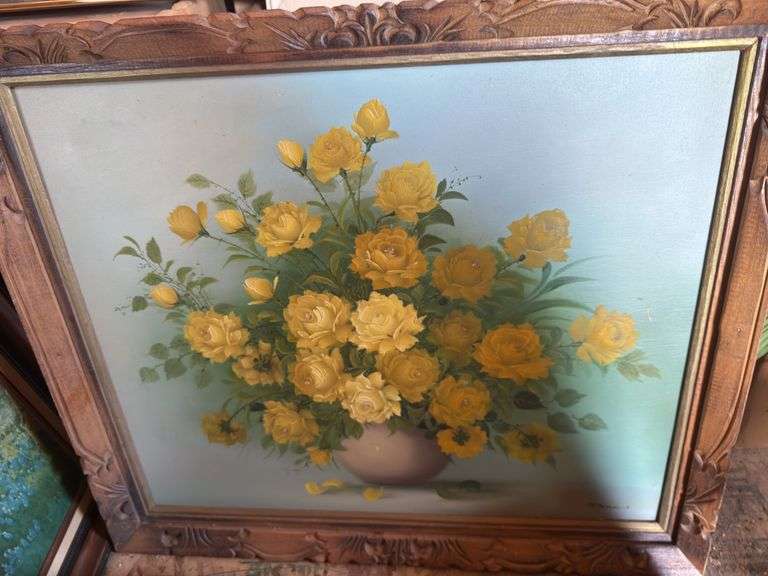 Forest wall art, yellow rose picture image