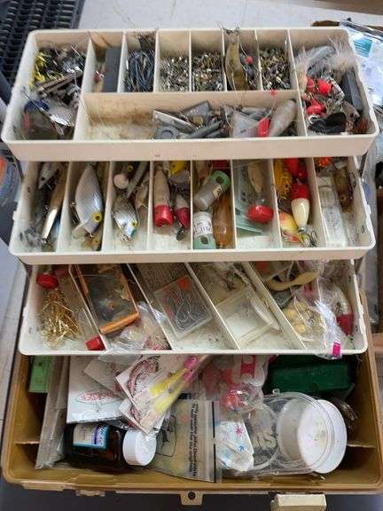 Tacklebox containing hooks, lures, line sinkers, and swivels image