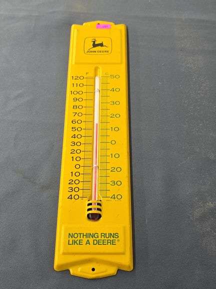 Vintage Tin John Deere Thermometer image