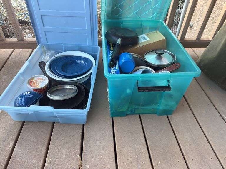 Camping pots and pans image