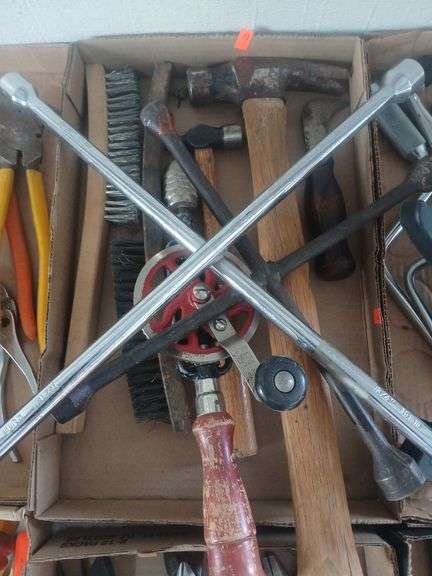 Flat of misc tools. image